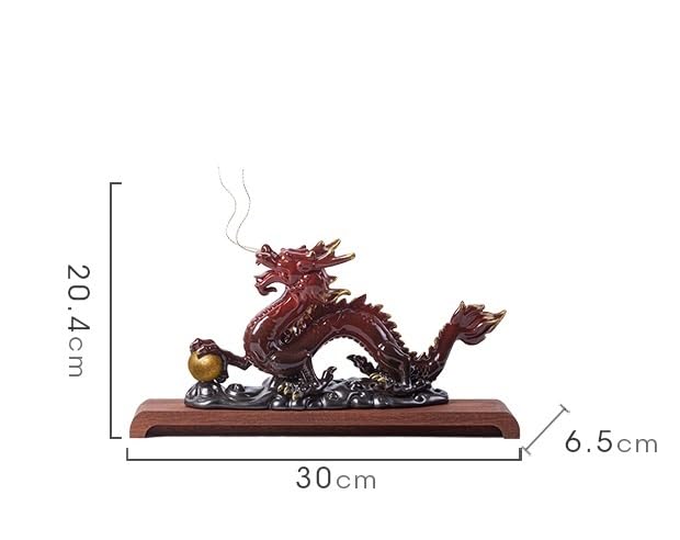 Amazon.co.jp: 龍の置物 風水 龍 置物 陶器製 四本爪 宝珠を掴む龍